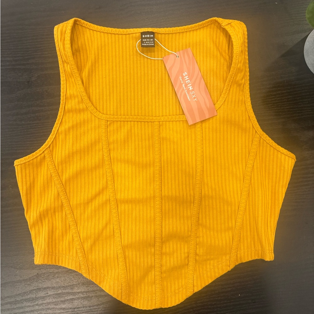 SHEIN Vibrant Mustard Bodysuit NWT